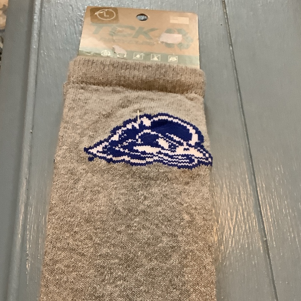 TCK Recycled Delaware Bluehens Socks - Gray,‎ Large, new